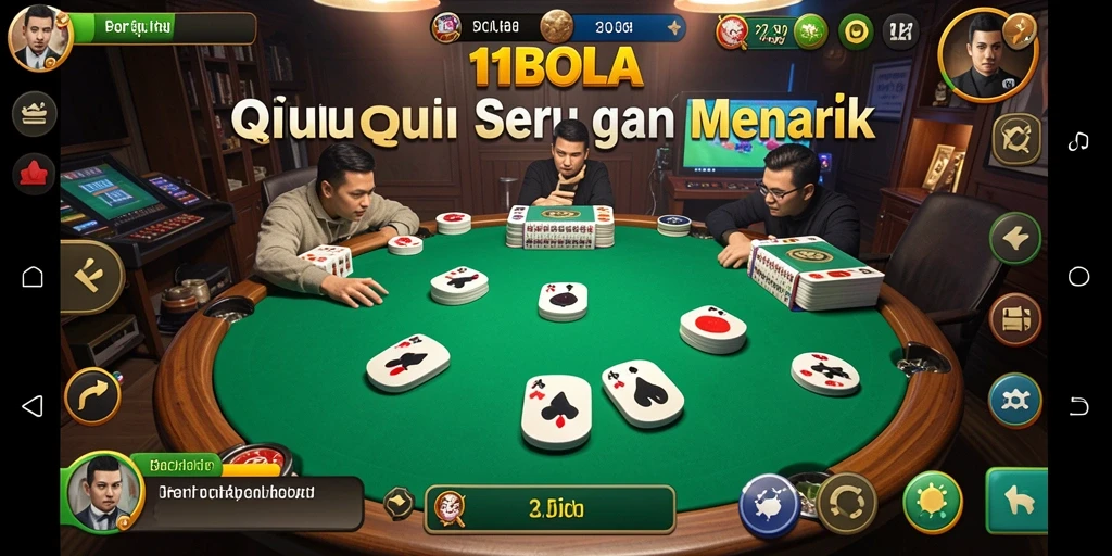 Tampilan menarik dari gameplay QiuQiu di 11BOLA