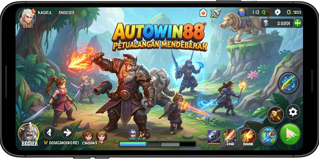 Tampilan gameplay menakjubkan di AUTOWIN88 dengan karakter RPG yang dinamis.