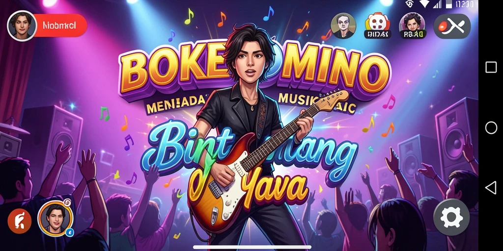 Tampilan gameplay BOKEDOMINO yang penuh warna dan ceria.