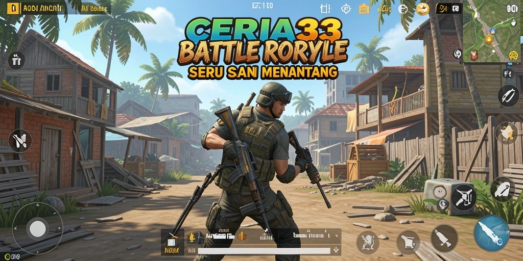 Tampilan seru dari gameplay Battle Royale CERIA33 di medan perang.