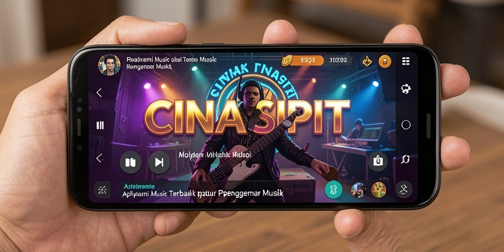 Screenshot CINASIPIT menampilkan antarmuka yang menarik dan koleksi lagu yang beragam.