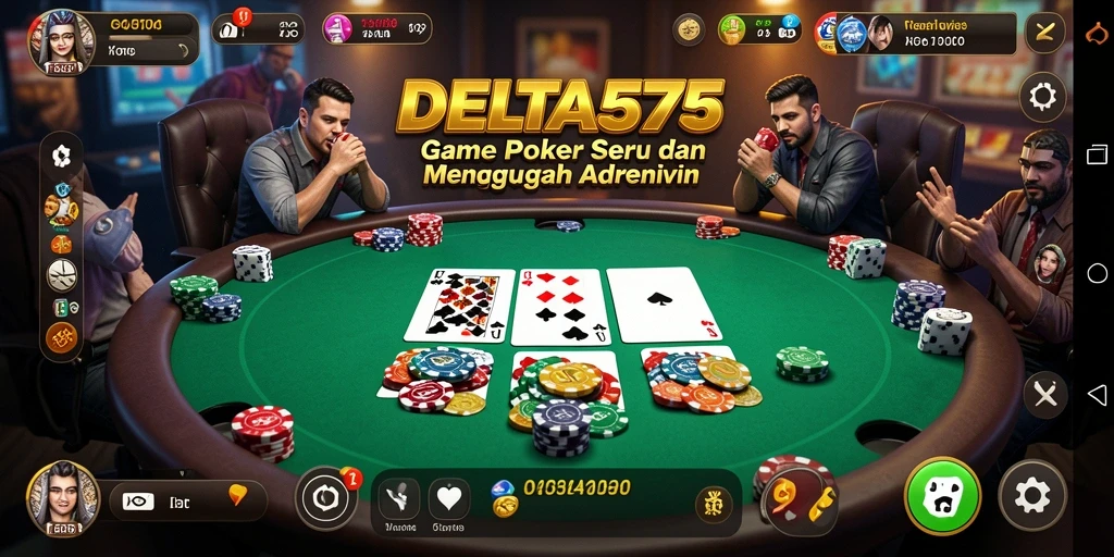 Tampilan gameplay Poker yang menegangkan dan mendebarkan di DELTA575.