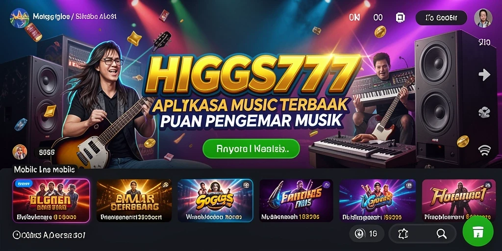 Screenshot HIGGS777 menampilkan gameplay yang seru dengan musik yang menari-nari.