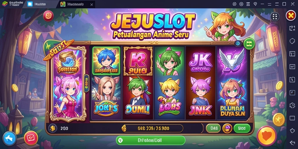 Screenshot gameplay JEJUSLOT menampilkan karakter anime yang menarik.