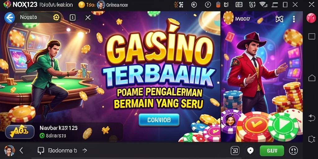 Screenshot NOX123 menampilkan gameplay Kasino yang seru dan interaktif.