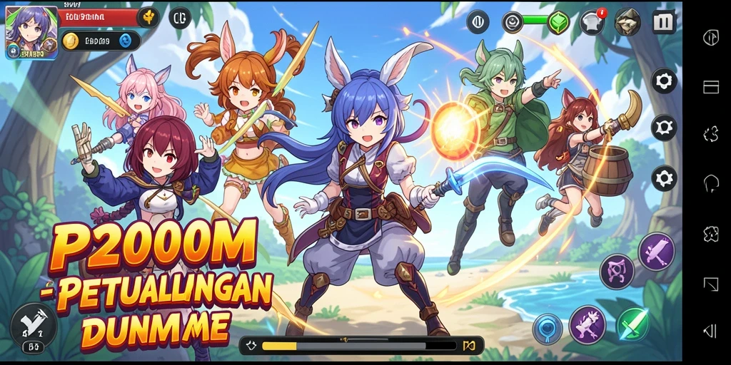 Tampilan utama P200M dengan karakter Anime yang seru.