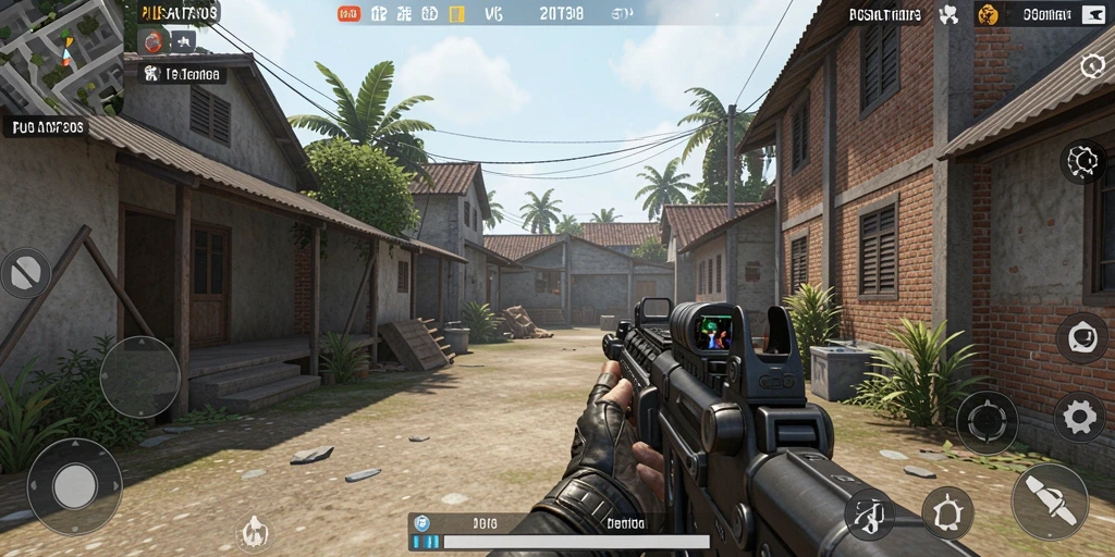 Screenshot gameplay PUSAT303 yang menampilkan aksi tembak-menembak yang intens.