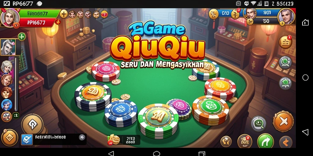 Tampilan gameplay QiuQiu di RP6677 yang menarik dan mendebarkan.
