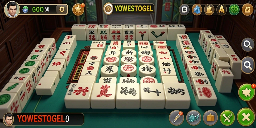 Tampilan gameplay YOWESTOGEL yang menarik dalam permainan Mahjong.